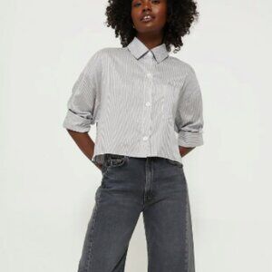 Brand New W/Tags! TWP Ivory Indigo Gold Stripe Next Ex Shirt xs/s